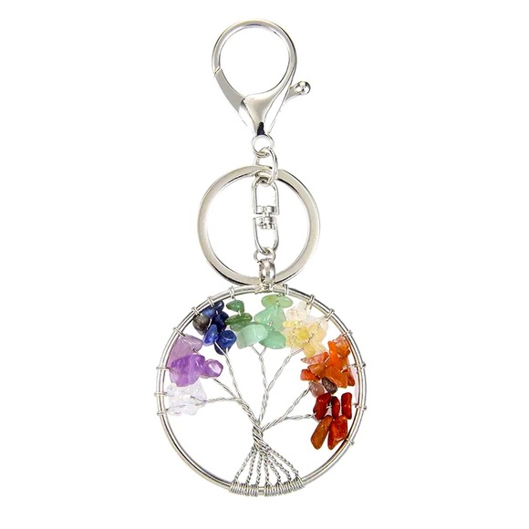 Accessories - 7 Chakras Tree Of Life Bag Charm Key Chain NWT